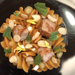 Fusilloni con Pomodoro, Bolognese e Melanzane